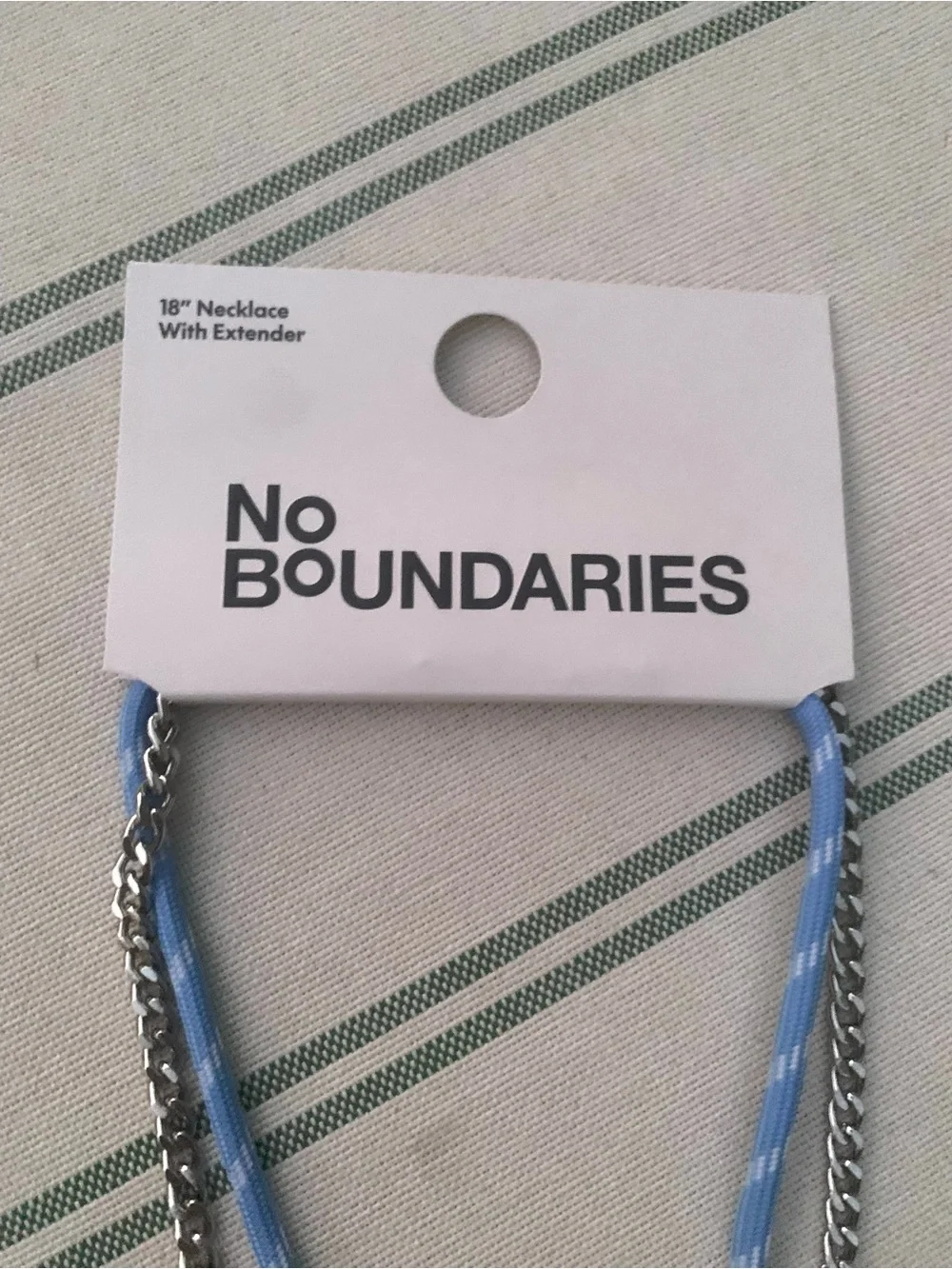 NWT No Boundaries Silver & Light Blue Star Charm Necklace/bag charm